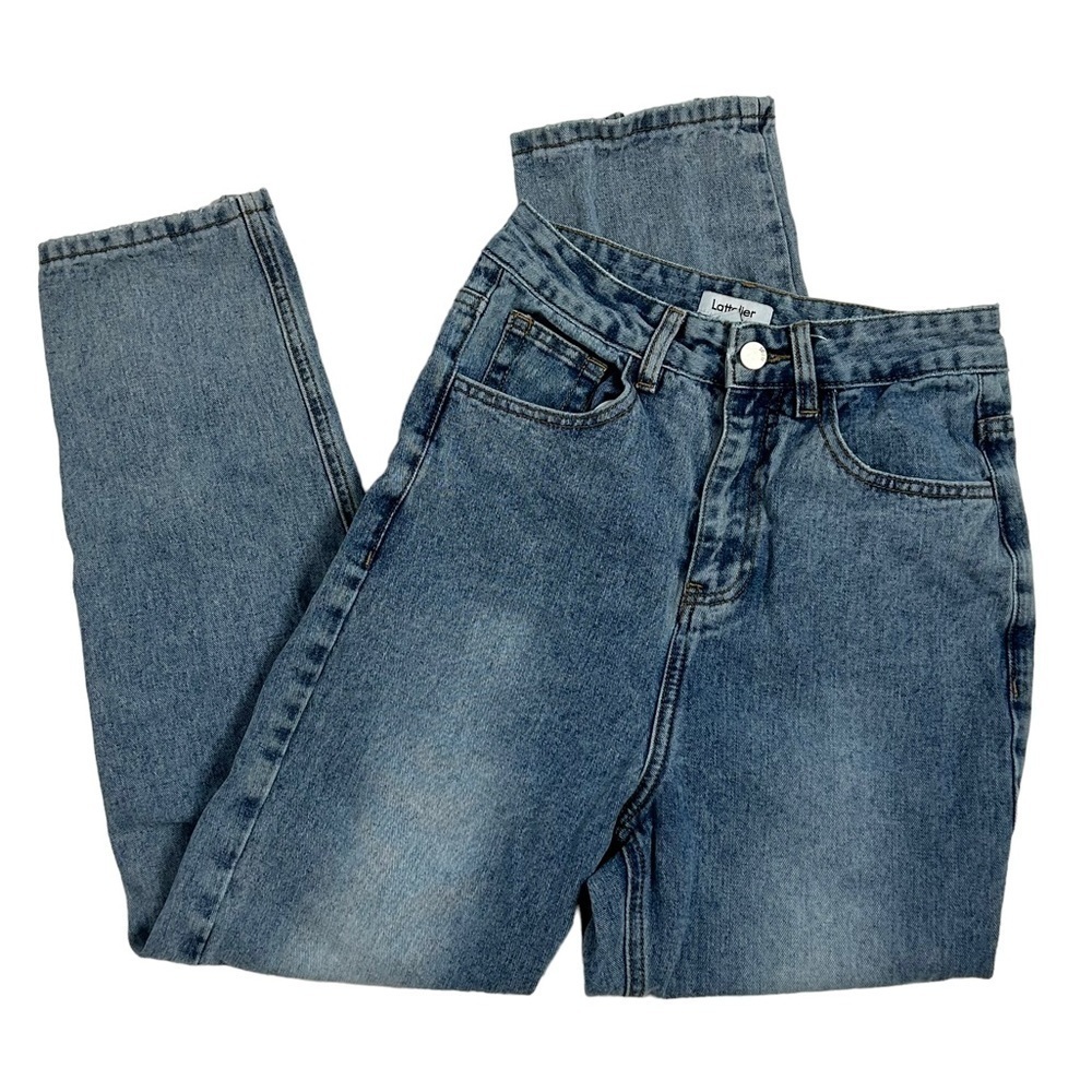 Lattelier High Rise Straight Leg Denim Jeans